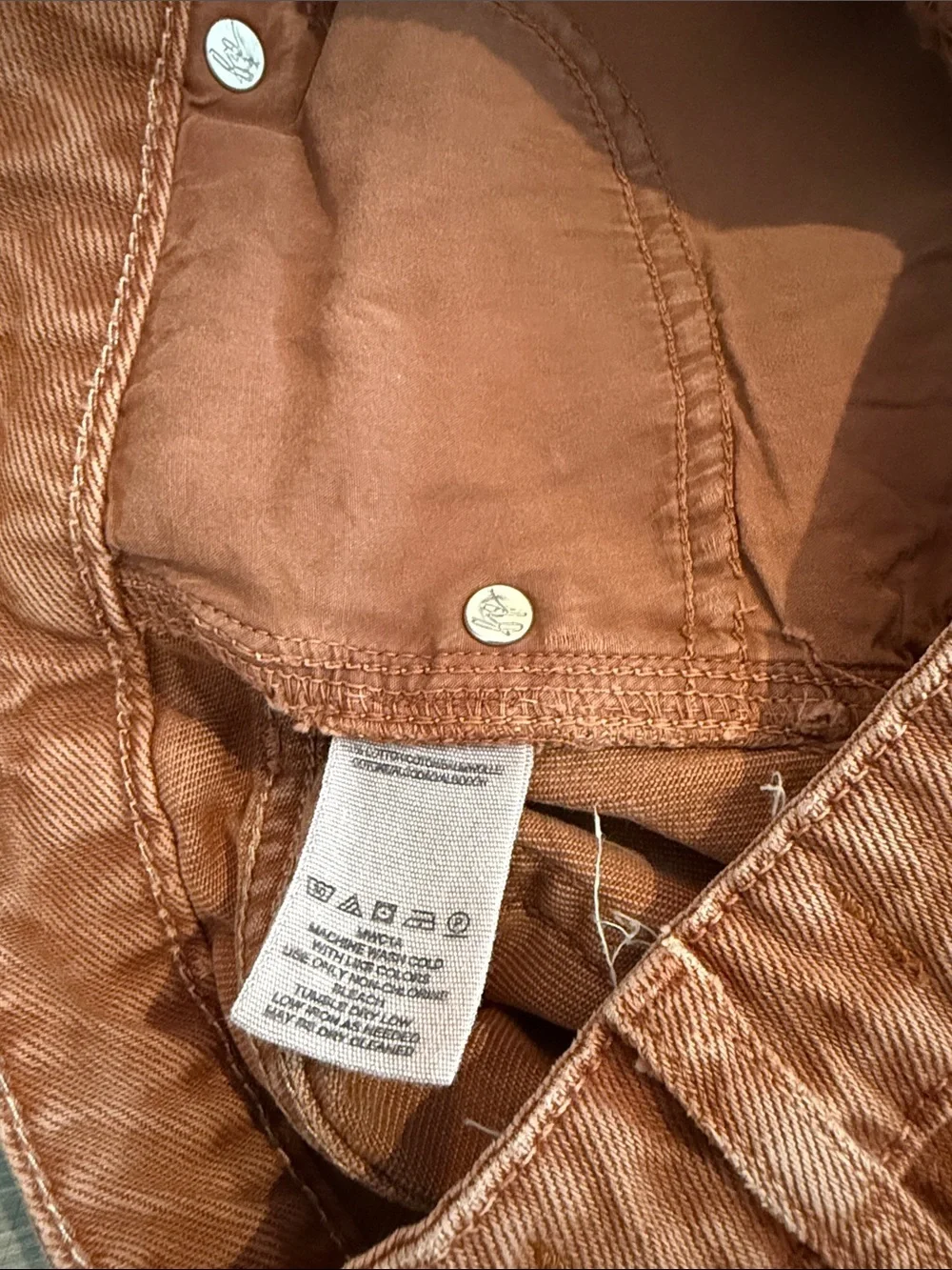 Free People High Waist Rust Distressed Denim Mini Skirt 💕